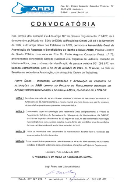 Assembleia Geral Extraordinária - Convocatória