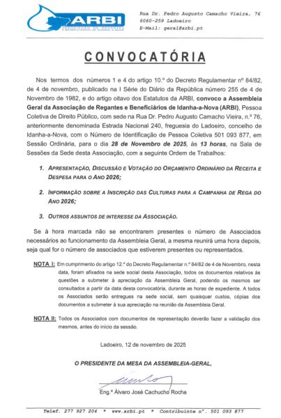 Assembleia Geral - Convocatória